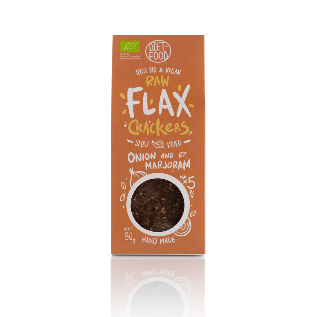 Flax Crackers Keto krakersy z cebulą i majerankiem z firmy Diet Food 90g