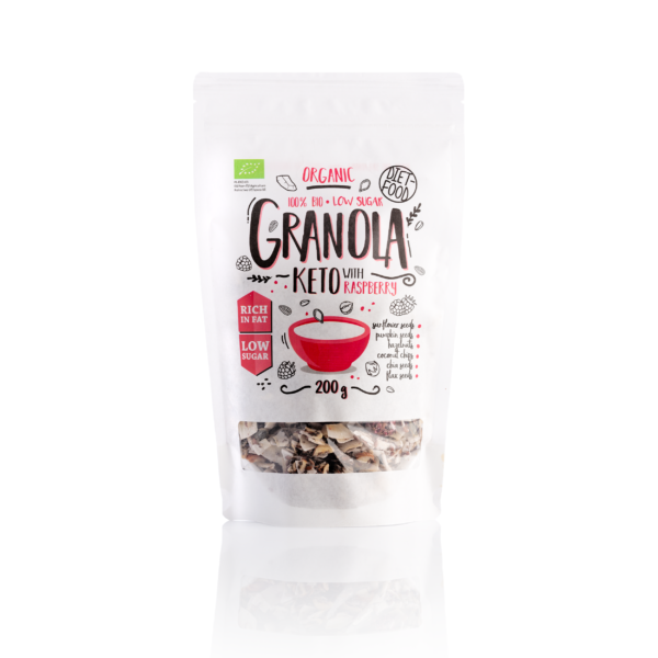 Keto granola BIO z maliną 200g organic z firmy Diet Food