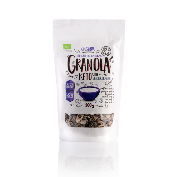 Keto granola BIO z czarną porzeczką 200g organic z firmy Diet Food