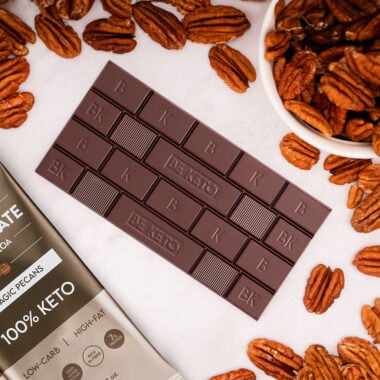 Czekolada Keto Wegańska z Olejem MCT - Orzech Pekan 80g - BeKeto