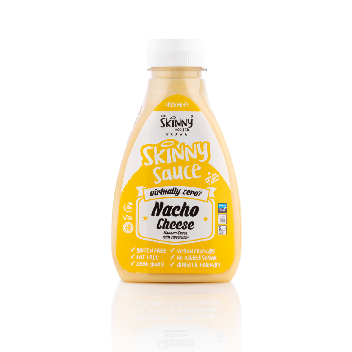 Nacho Cheese od The Skinny Food Co. W jednej buteleczce znajduje się 425ml sosu, który ma zero kalorii.