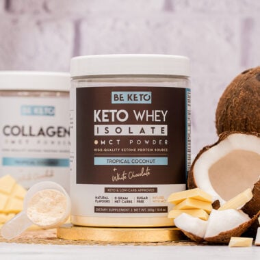 Izolat Białka z Olejem MCT - Kokos + Biała Czekolada 300g - BeKeto