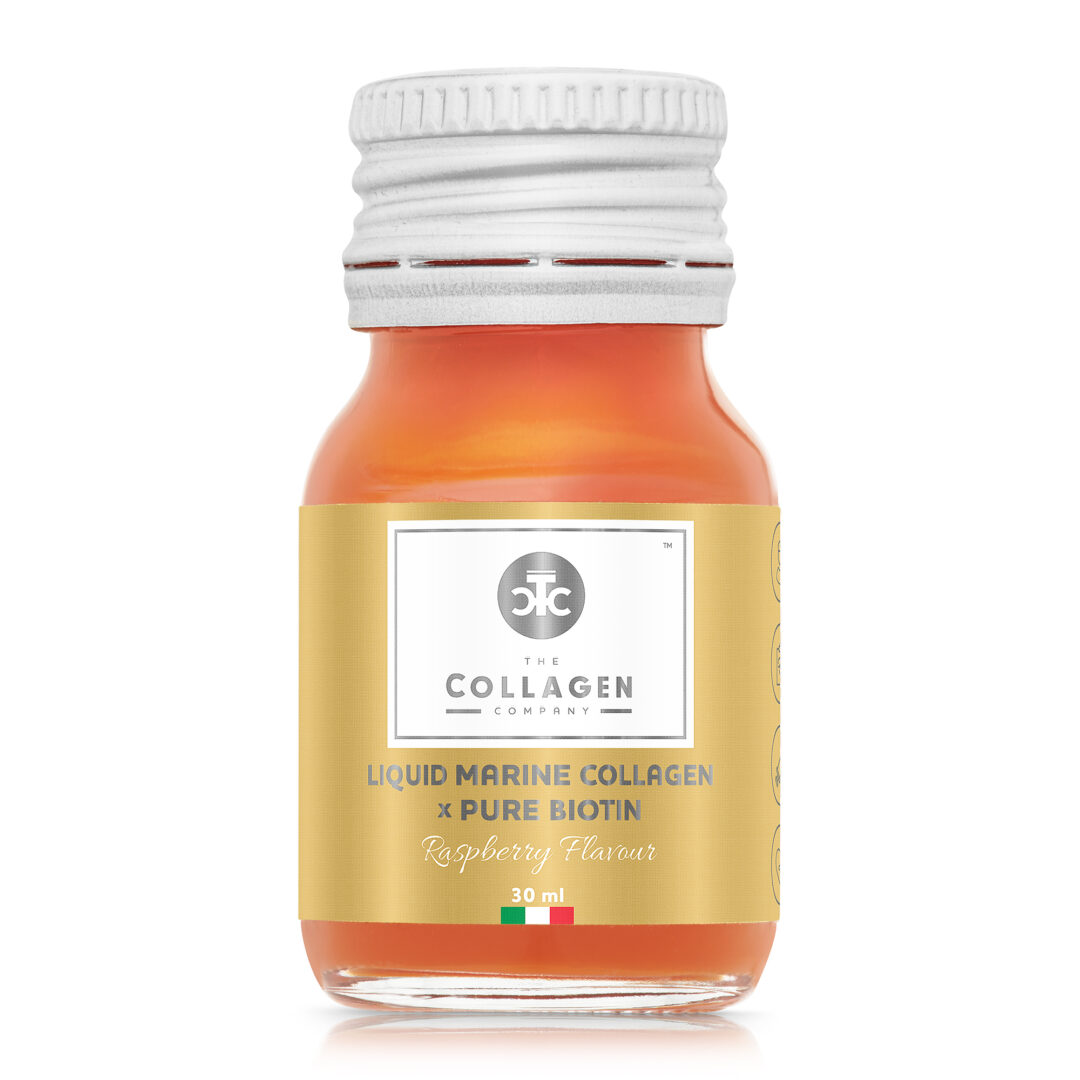 Płynny Kolagen Morski z Czystą Biotyną – Malinowy – 10x30ml – The Collagen Company