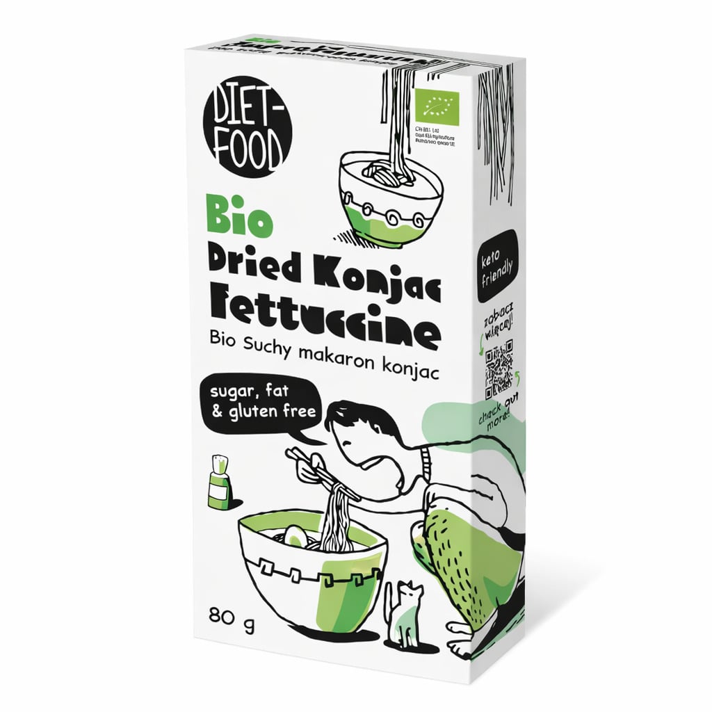 Makaron Shirataki Konjac Fettuccine Suchy BIO 80g - Diet Food