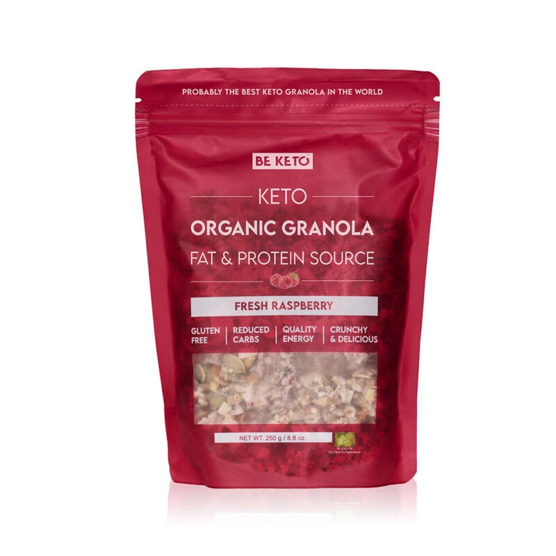Granola Keto BIO - Świeża Malina 250g - BeKeto