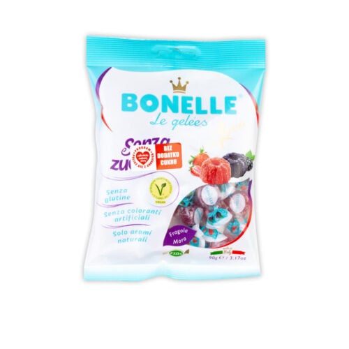 Żelki Bez Cukru - Jeżyna i Truskawka 90g - Bonelle