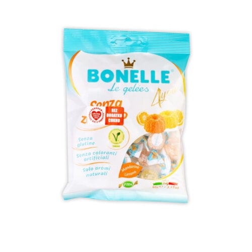 Żelki Bez Cukru - Cytryna i Mandarynki 90g - Bonelle
