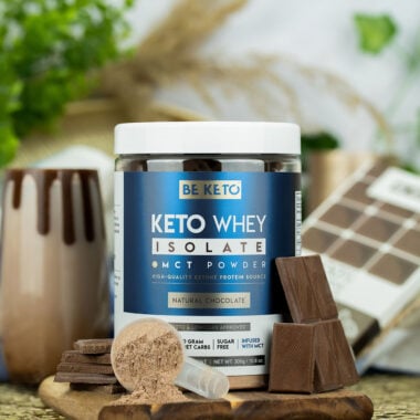 Izolat Białka z Olejem MCT - Naturalna Czekolada 300g - BeKeto