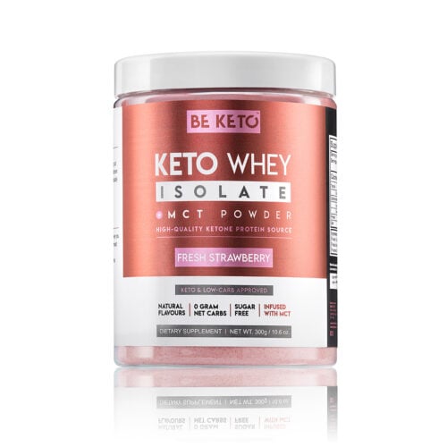 Izolat Białka z Olejem MCT - Świeża Truskawka 300g - BeKeto