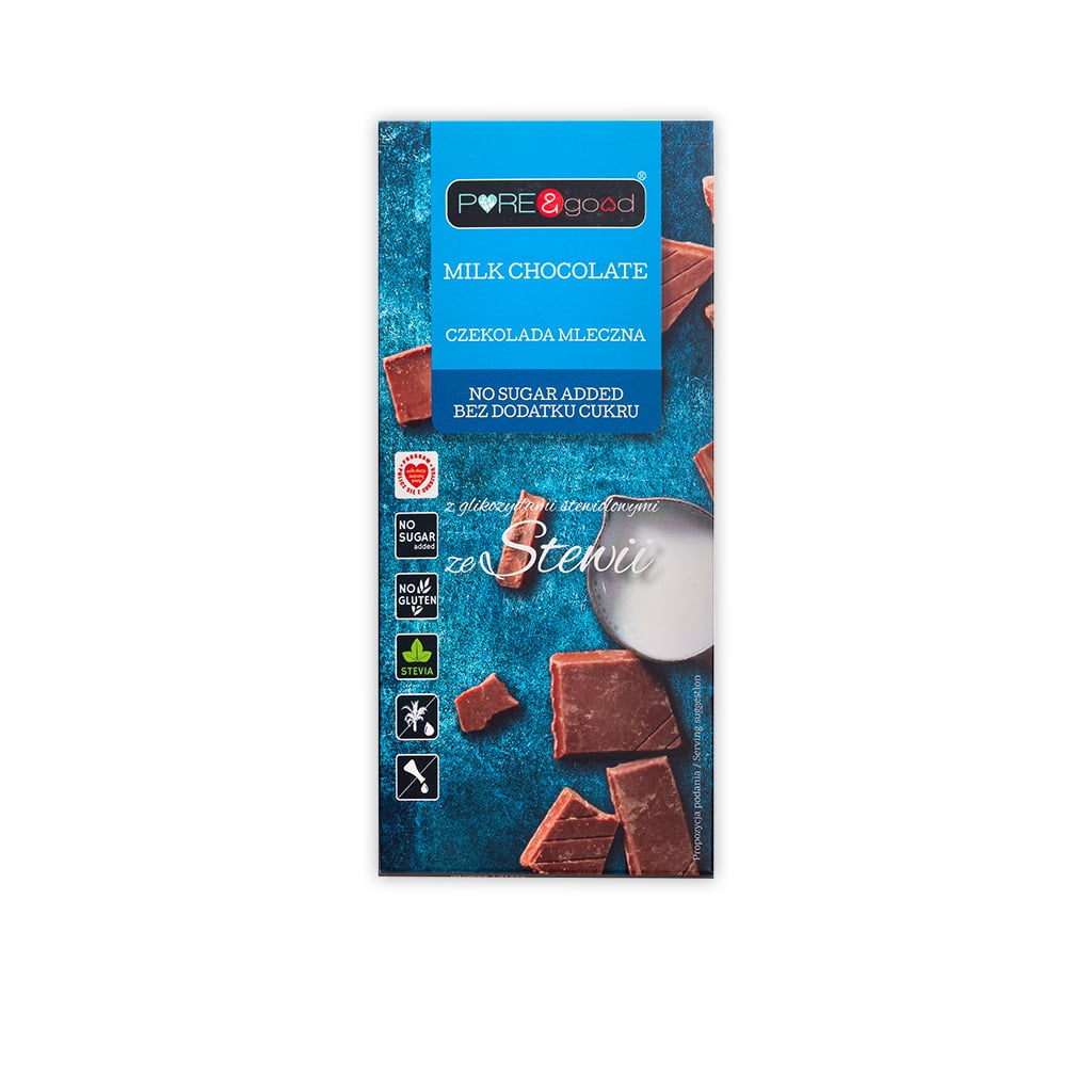 Czekolada mleczna bez cukru 100g - Pure&Good