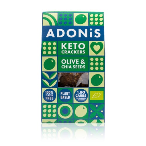 Oliwa i nasiona Chia - BIO keto krakersy 60g - Adonis