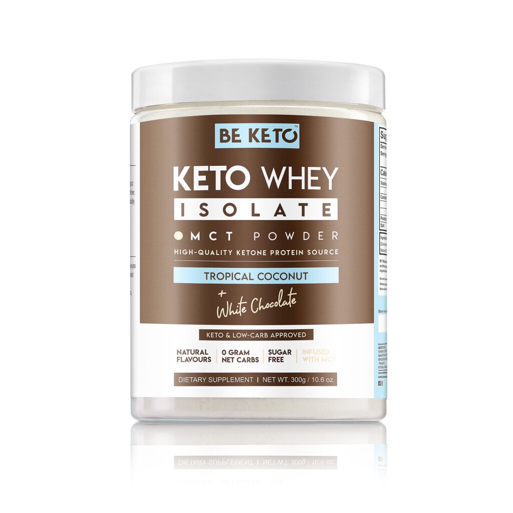 Izolat Białka z Olejem MCT - Kokos + Biała Czekolada 300g - BeKeto