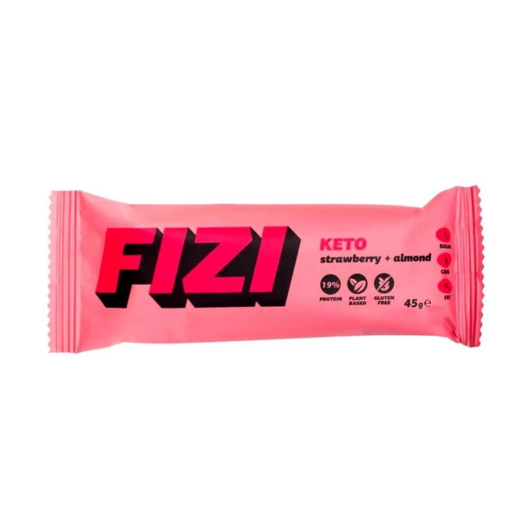 Baton Keto Protein - Strawberry + Almond 45g - FIZI