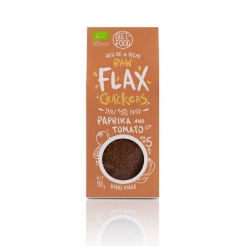 Krakersy Keto BIO - Flax Crackers Pomidor i Papryka 90g - Diet-Food