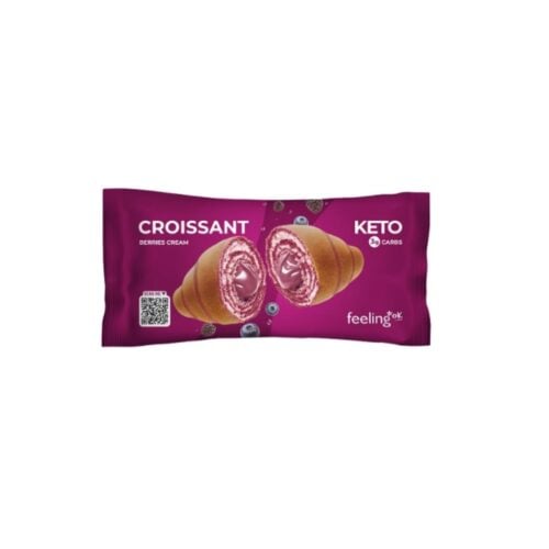 Croissant Keto z Nadzieniem - Owoce Leśne 50g - Feeling Ok