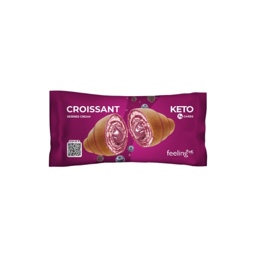 Croissant Keto z Nadzieniem - Owoce Leśne 50g - Feeling Ok