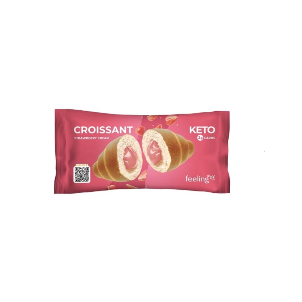 Croissant Keto z Nadzieniem - Truskawkowym 50g - Feeling Ok