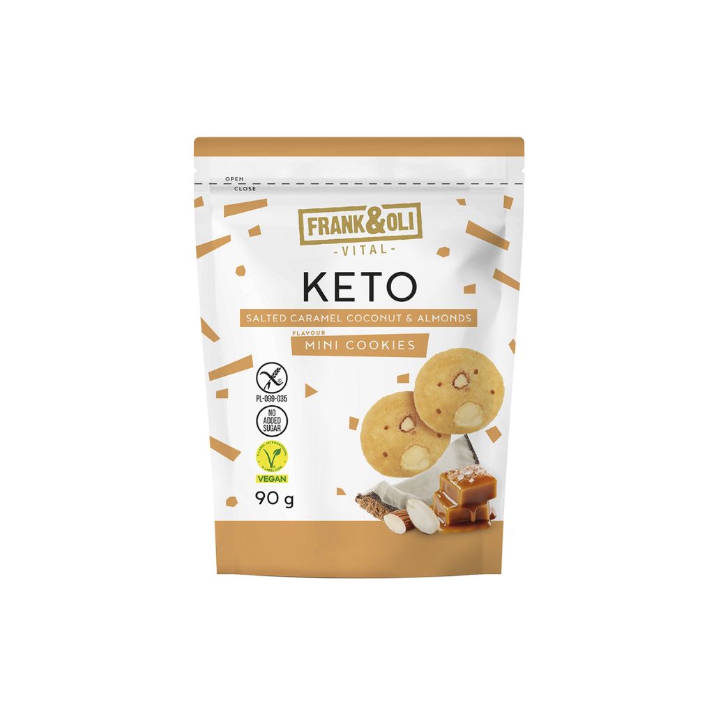 Ciasteczka Mini Keto - Słony Karmel, Kokos & Orzechy 90g - Frank&Oli