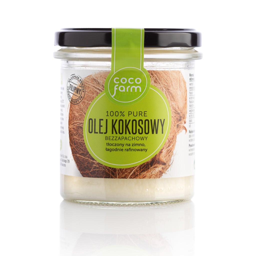 Olej Kokosowy 100% Bezzapachowy Tłoczony na Zimno 240g - Coco Farm