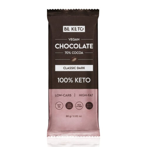 Czekolada Keto Wegańska z Olejem MCT - Ciemna Klasyczna 80g - Beketo
