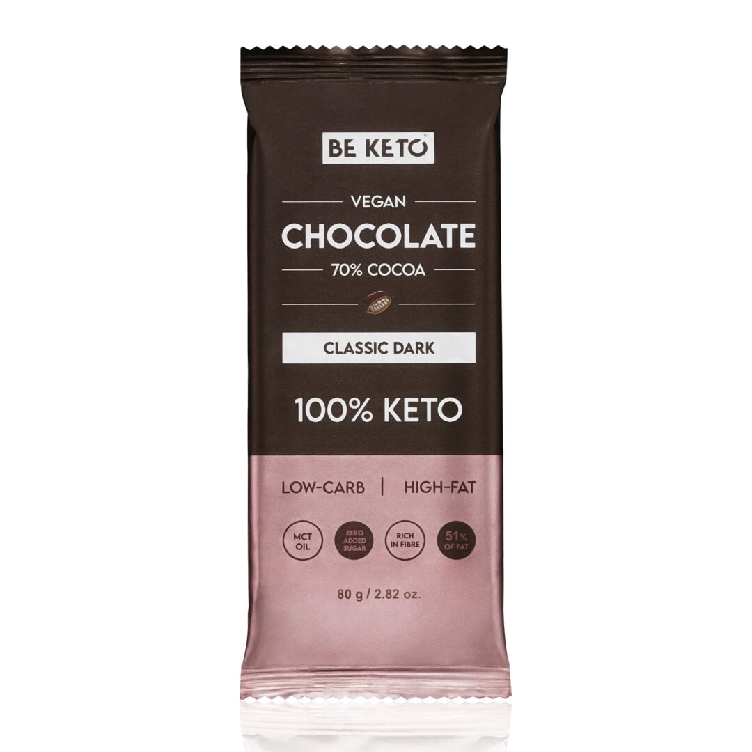 Czekolada Keto Wegańska z Olejem MCT - Ciemna Klasyczna 80g - Beketo