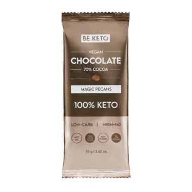 Czekolada Keto Wegańska z Olejem MCT - Orzech Pekan 80g - BeKeto