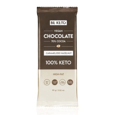 Czekolada Keto Wegańska z Olejem MCT - Karmelizowany Orzech Laskowy 80g - BeKeto