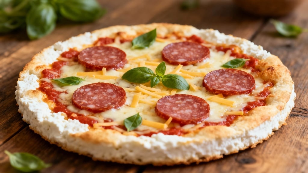 Keto Pizza z Serkiem Wiejskim i Salami