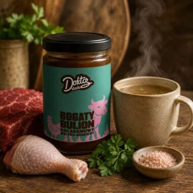 Bulion kolagenowy wołowo-drobiowy z imbirem 500ml - Doktor Słoik