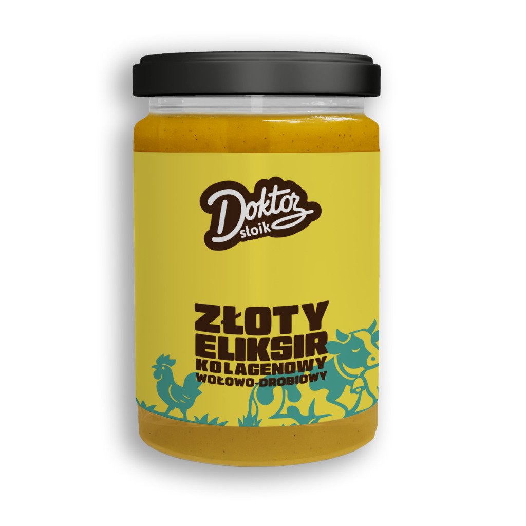 Bulion kolagenowy ZŁOTY wołowo-drobiowy z kurkumą 500 ml - Doktor Słoik