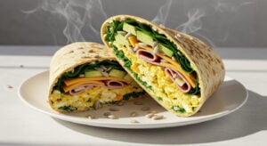 Keto Wrap z Jajecznicą, Szpinakiem i Awokado