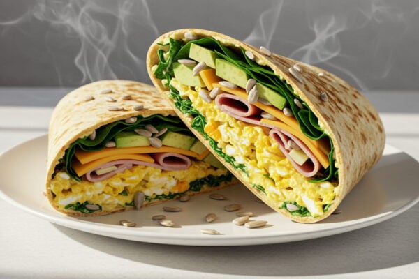 Keto Wrap z Jajecznicą, Szpinakiem i Awokado