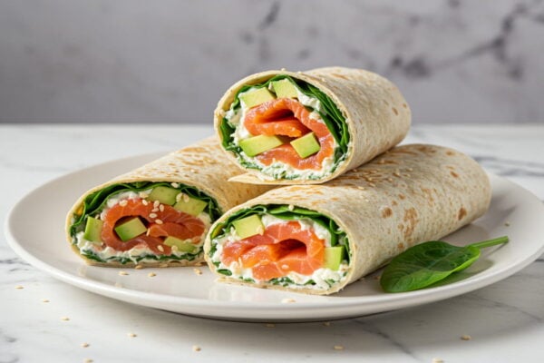 Keto Wrap z Wędzonym Łososiem