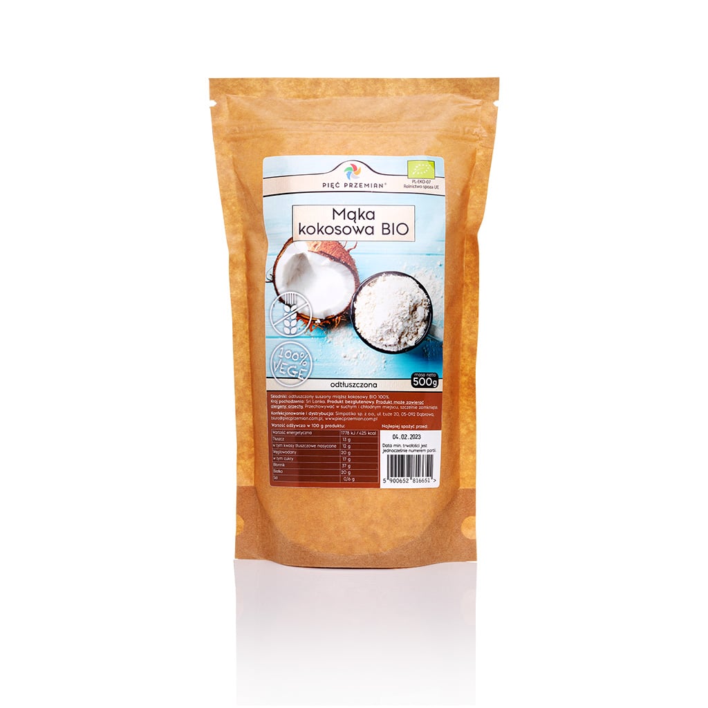 Mąka kokosowa BIO 500g - Pięć Przemian