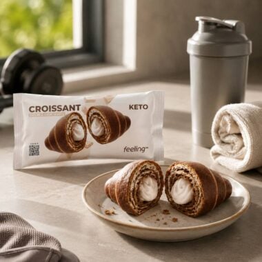 Croissant Keto Podwójna Biała Czekolada 50g - FeelingOk