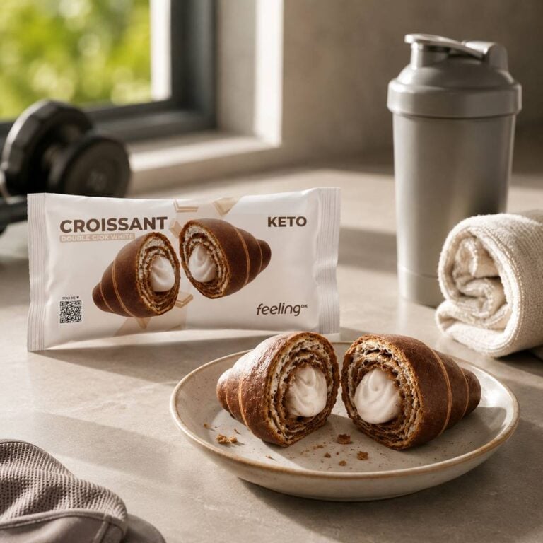 Croissant Keto Podwójna Biała Czekolada 50g - Feeling Ok po treningu