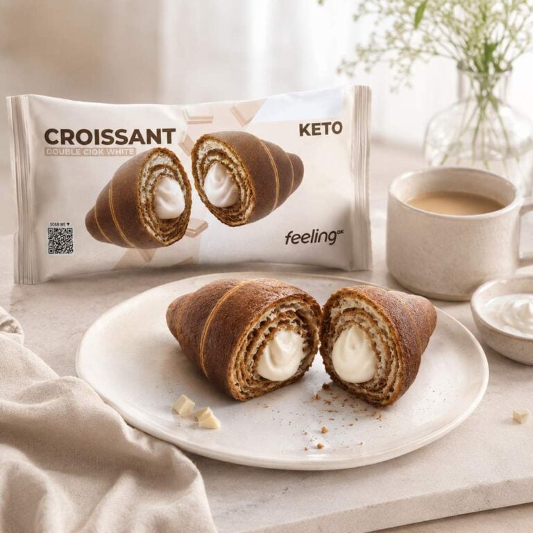 Croissant Keto Podwójna Biała Czekolada 50g - Feeling Ok śniadanie