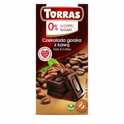 Czekolada Gorzka z Ziarnami Kakao bez Cukru 75g - Torras