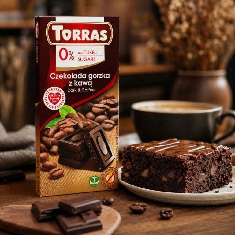 Czekolada Gorzka z Ziarnami Kakao bez Cukru 75g - Torras z wypiekiem