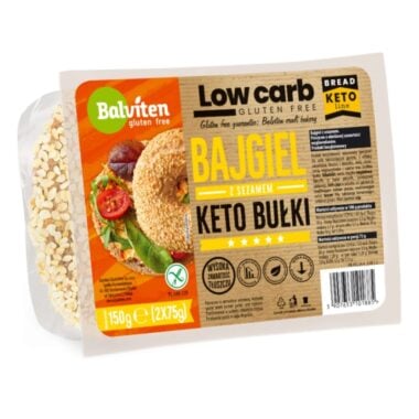 Keto Bajgle z Sezamem Bezglutenowe 2x75g - Balviten