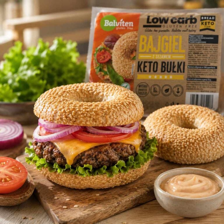Keto Bajgle z Sezamem Bezglutenowe 2x75g - Balviten burger