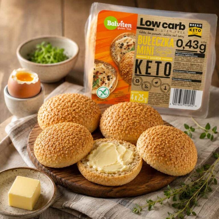Keto Mini Bułeczki z Sezamem Bezglutenowe 4x25g - Balviten śniadanie