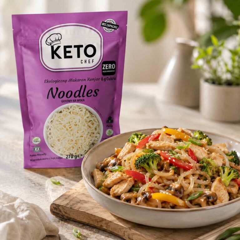 Makaron Konjac na Woka Bezglutenowy BIO 270g (200g) - KetoChef stir fry