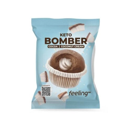 Muffinka Keto Kakaowa z Kremem Kokosowym 50g - FeelingOk