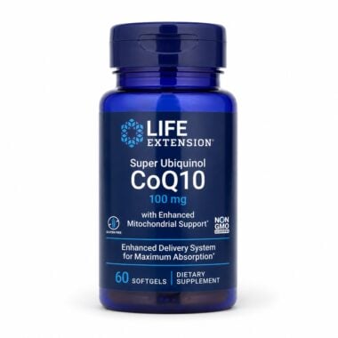 Super Ubiquinol CoQ10 ze Wzmocnionym Wsparciem Mitochondriów 100mg 60 miękkich kapsułek - Life Extension