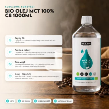 Olej MCT BIO C8 1000ml - BeKeto