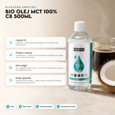 Olej MCT BIO C8 500ml - BeKeto