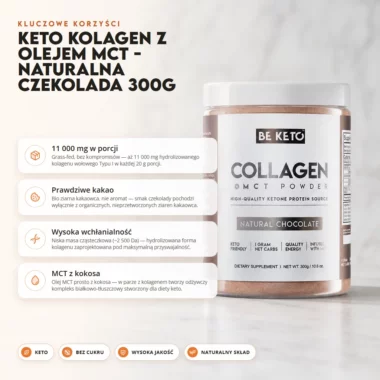 Kolagen z Olejem MCT - Naturalna Czekolada 300g - BeKeto