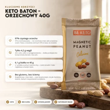 Baton Keto - Orzechowy 40g - BeKeto