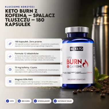 Spalacz Tłuszczu Keto Burn z Kofeiną 180 kaps. - BeKeto